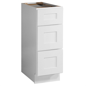 Bowery Hill Wood Drawer Base Cabinet in White 12 x 24 x 34.5-Inch