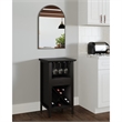 Bowery Hill Arched Decorative Wall Mirror with Black Metal Frame 30