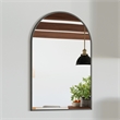 Bowery Hill Arched Decorative Wall Mirror with Black Metal Frame 30