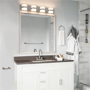 Bowery Hill 4-Piece Bathroom Aluminum Hardware Kit in Satin Nickel