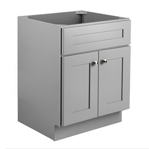 Bowery Hill 24&quot Shaker Wood Bathroom Vanity Fully Assembled in Gray