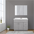 Bowery Hill 37-Inch Vanity in Gray with Modern Sink Top Fully Assembled