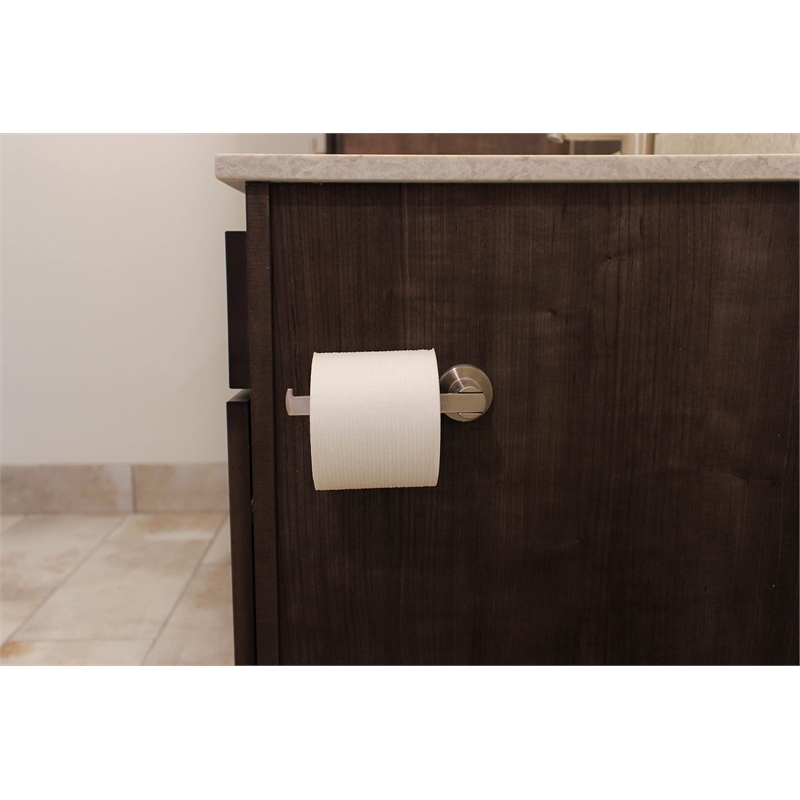 Bowery Hill Metal Toilet Paper Holder in Satin Nickel 7-Inch
