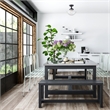 Bowery Hill Schoolhouse Semi Flush Mount Metal Ceiling Light in Matte Black