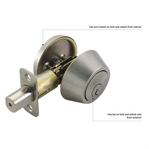 Bowery Hill Metal Single 6-Way Universal Deadbolt in Satin Nickel/Silver