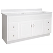 Bowery Hill 61-Inch Vanity with White Cultured Marble Top Fully Assembled