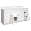 Bowery Hill 61-Inch Vanity with White Cultured Marble Top Fully Assembled