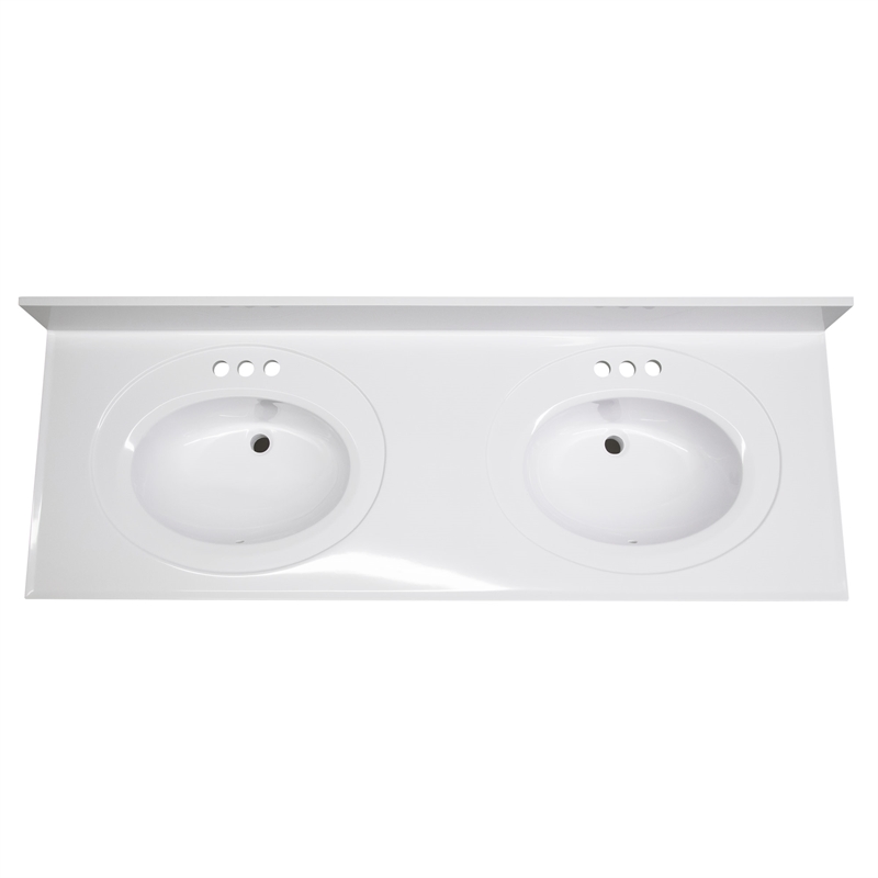 Bowery Hill 61-Inch Vanity with White Cultured Marble Top Fully Assembled