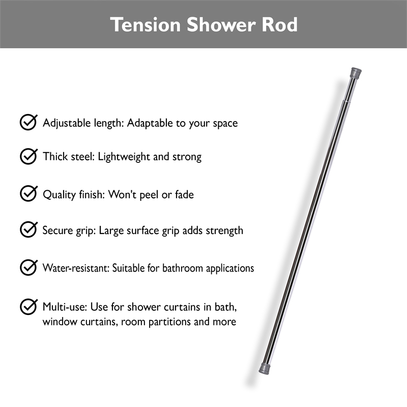 Bowery Hill Classic Adjustable 50 to 84-inch Shower Rod in Chrome