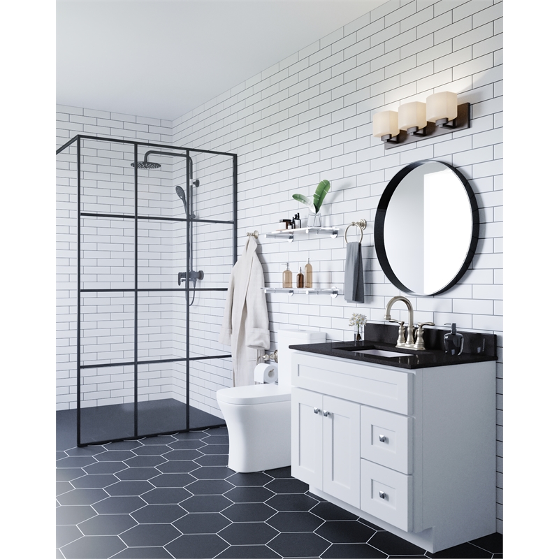 Bowery Hill Modern Single Brass Bathroom Robe Hook in Satin Nickel