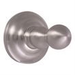 Bowery Hill Modern Single Brass Bathroom Robe Hook in Satin Nickel