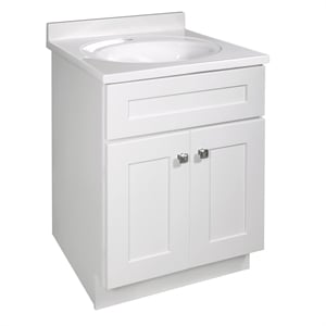 Bowery Hill 24&quot Shaker Wood Bathroom Vanity Fully Assembled in White