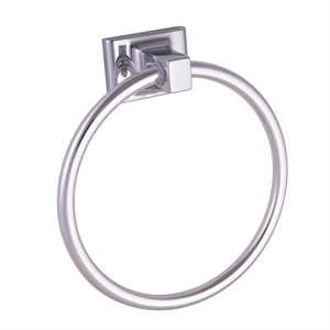 Bowery Hill 6-Inch Metal Bathroom Towel Ring in Polished Chrome/Silver