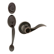 Bowery Hill Brass Entry Door Handleset with Deadbolt in Bronze