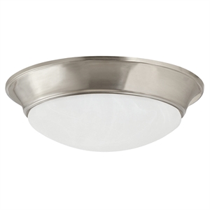 Bowery Hill 13&quot LED Traditional Metal Flush Mount Light in Satin Nickel