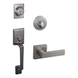 Bowery Hill Metal 2-Way Adjustable Entry Handleset in Satin Nickel/Silver