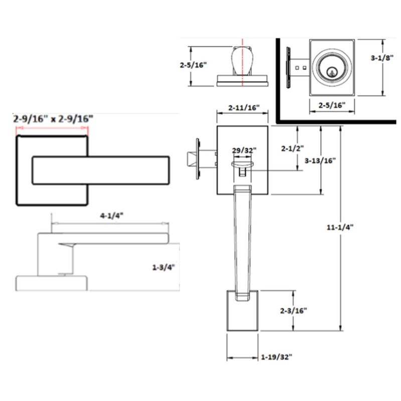 Bowery Hill Metal 2-Way Adjustable Entry Handleset in Satin Nickel/Silver