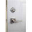 Bowery Hill Metal 2-Way Adjustable Entry Handleset in Satin Nickel/Silver