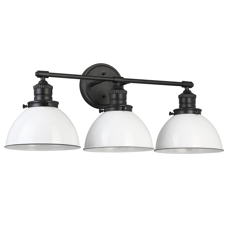 Bowery Hill Stainless Steel Vanity Light in Matte Black 3-Light