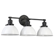 Bowery Hill Stainless Steel Vanity Light in Matte Black 3-Light