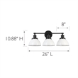 Bowery Hill Stainless Steel Vanity Light in Matte Black 3-Light