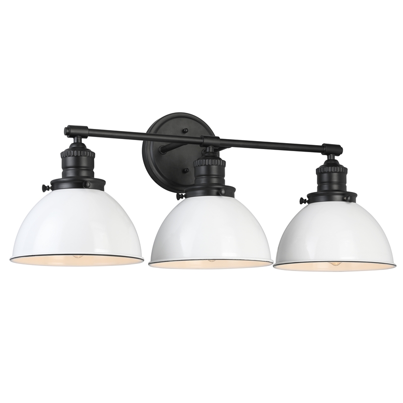 Bowery Hill Stainless Steel Vanity Light in Matte Black 3-Light