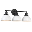 Bowery Hill Stainless Steel Vanity Light in Matte Black 3-Light
