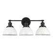 Bowery Hill Stainless Steel Vanity Light in Matte Black 3-Light