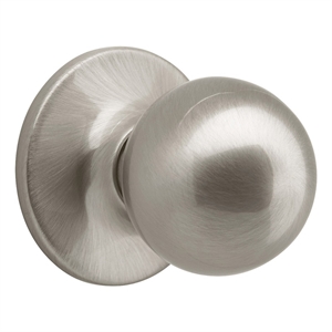Bowery Hill Interior Dummy Brass Door Knob in Satin Silver Nickel