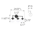 Bowery Hill Vanity Light with Clear Seedy Glass in Matte Black 3-Light