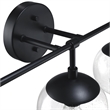 Bowery Hill Vanity Light with Clear Seedy Glass in Matte Black 3-Light