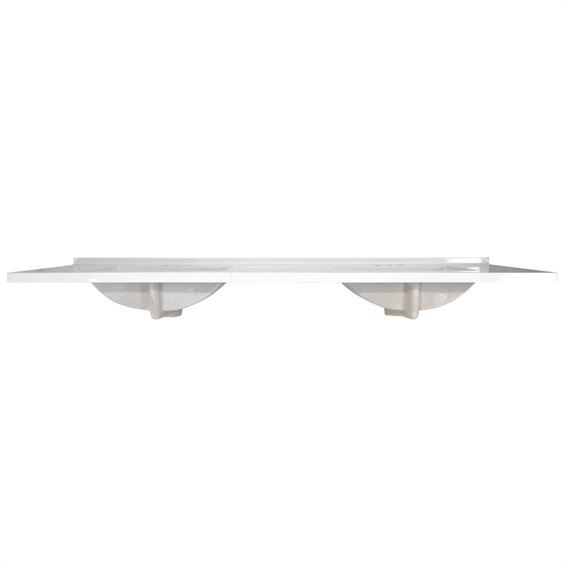 Bowery Hill Double Sink Cultured Marble Vanity Top in White 73-Inch