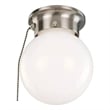 Bowery Hill Globe Ceiling Light with Pull Chain in Satin Nickel