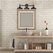 Bowery Hill Stainless Steel Bathroom Vanity Light in Coffee Bronze 3-Light