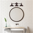 Bowery Hill Stainless Steel Bathroom Vanity Light in Coffee Bronze 3-Light
