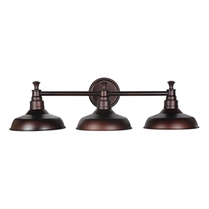 Bowery Hill Stainless Steel Bathroom Vanity Light in Coffee Bronze 3-Light