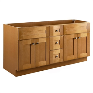 Bowery Hill Wood Vanity without Top in Modern Birch Fully Assembled 60-Inch