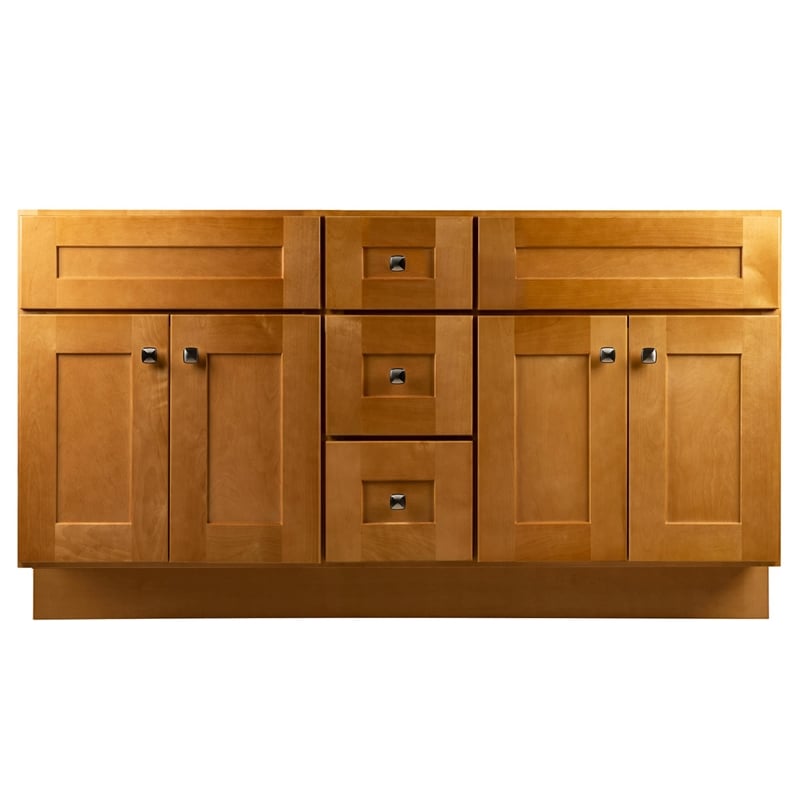 Bowery Hill Wood Vanity without Top in Modern Birch Fully Assembled 60-Inch