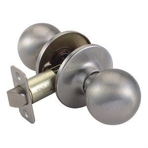 Bowery Hill 2-Way Passage Closet Brass Doorknob in Satin Nickel