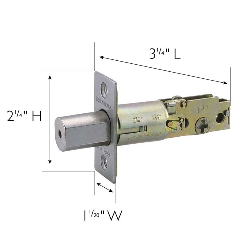 Bowery Hill Metal 2-Way Replacement Deadbolt Latch in Satin Nickel