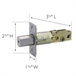 Bowery Hill Metal 2-Way Replacement Deadbolt Latch in Satin Nickel