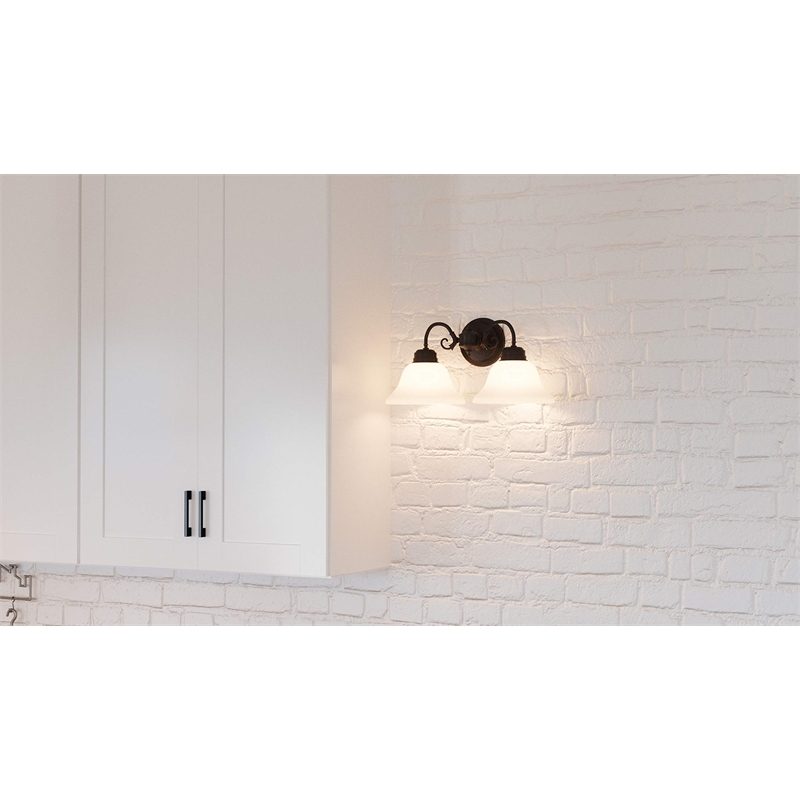 Bowery Hill 2-Light Stainless Steel Wall Mount Sconce in Bronze