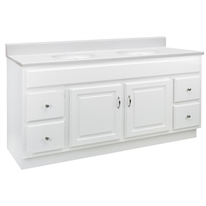 Bowery Hill 61-Inch Vanity with White Cultured Marble Top Fully Assembled