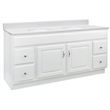 Bowery Hill 61-Inch Vanity with White Cultured Marble Top Fully Assembled