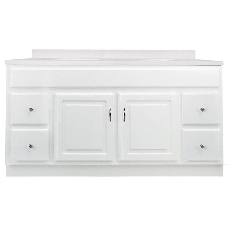 Bowery Hill 61-Inch Vanity with White Cultured Marble Top Fully Assembled