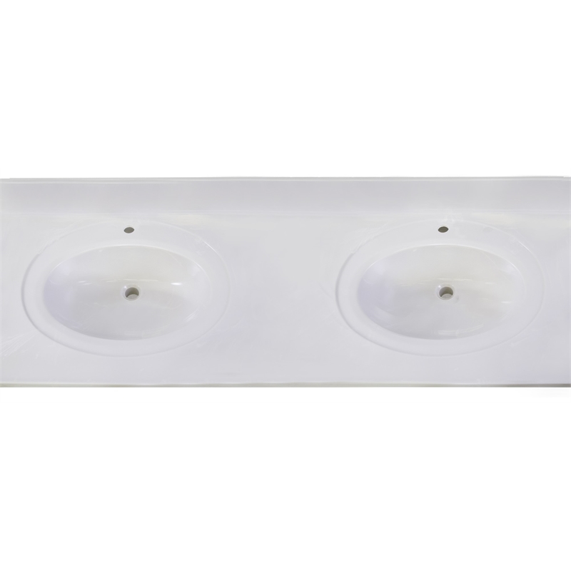 Bowery Hill 61-Inch Vanity with White Cultured Marble Top Fully Assembled