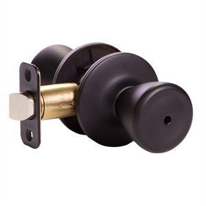 Bowery Hill Tulip 2-Way Privacy Brass Door Knob in Matte Black
