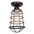 Bowery Hill Steel Indoor Semi-Flush Ceiling Mount Light in Coffee Bronze