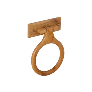 Bowery Hill Rustic Wood Bathroom Towel Ring in Honey Oak 6.75-Inch