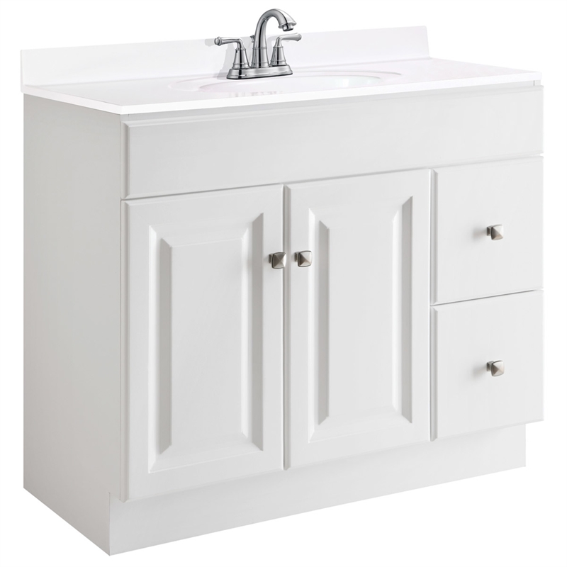 Bowery Hill 36-Inch 2-Drawer Wood Vanity Without Top in White